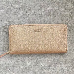 EUC Kate Spade Rose Gold Glitter Wallet